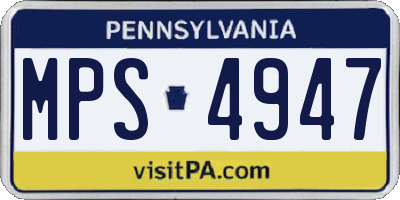 PA license plate MPS4947