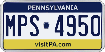 PA license plate MPS4950