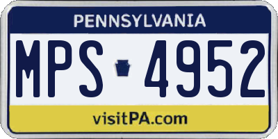 PA license plate MPS4952