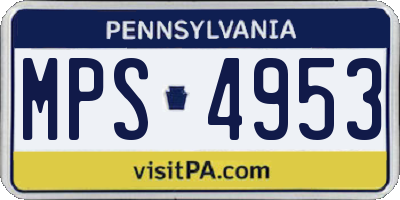 PA license plate MPS4953