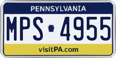 PA license plate MPS4955