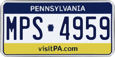PA license plate MPS4959