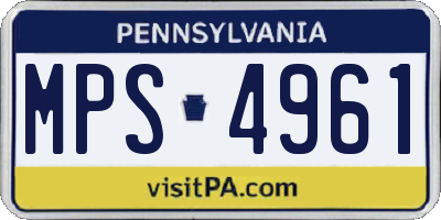 PA license plate MPS4961