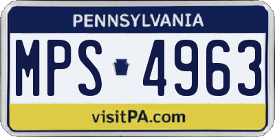 PA license plate MPS4963