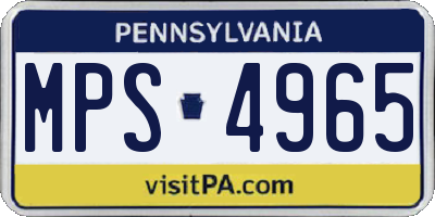 PA license plate MPS4965