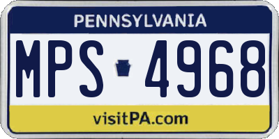 PA license plate MPS4968