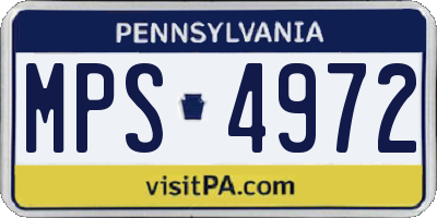 PA license plate MPS4972