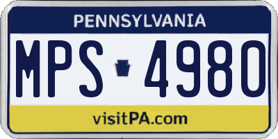 PA license plate MPS4980