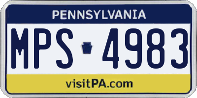 PA license plate MPS4983