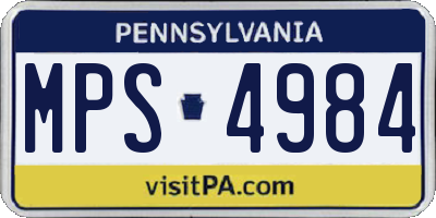 PA license plate MPS4984