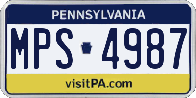PA license plate MPS4987