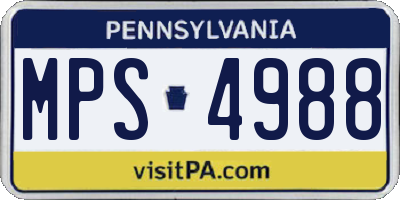 PA license plate MPS4988