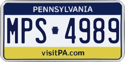 PA license plate MPS4989