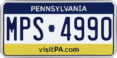 PA license plate MPS4990
