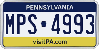 PA license plate MPS4993