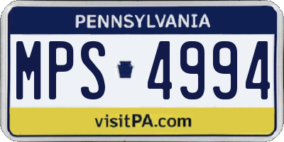 PA license plate MPS4994