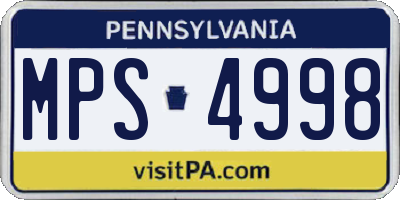 PA license plate MPS4998