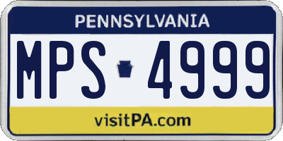 PA license plate MPS4999