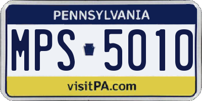 PA license plate MPS5010