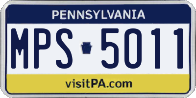 PA license plate MPS5011