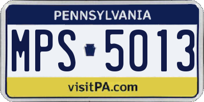 PA license plate MPS5013