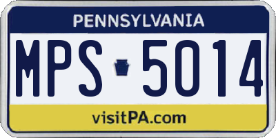PA license plate MPS5014