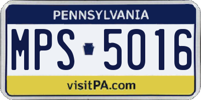 PA license plate MPS5016