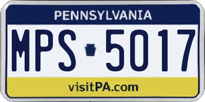PA license plate MPS5017