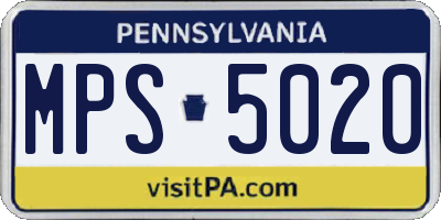 PA license plate MPS5020