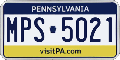 PA license plate MPS5021