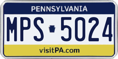 PA license plate MPS5024