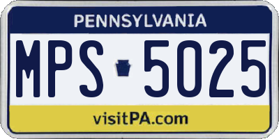 PA license plate MPS5025
