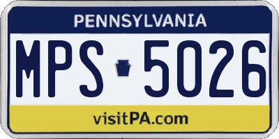 PA license plate MPS5026
