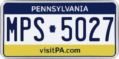 PA license plate MPS5027