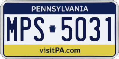 PA license plate MPS5031