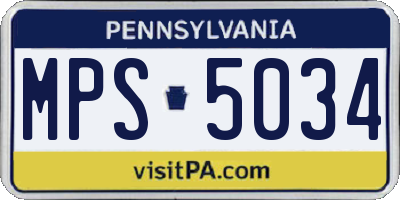 PA license plate MPS5034