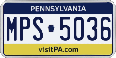 PA license plate MPS5036