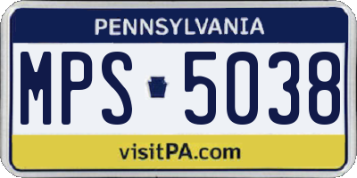 PA license plate MPS5038