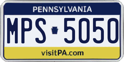 PA license plate MPS5050