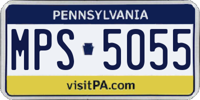 PA license plate MPS5055