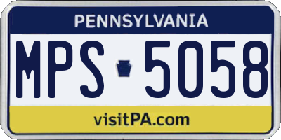 PA license plate MPS5058