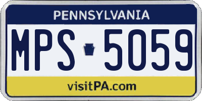 PA license plate MPS5059