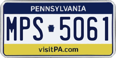PA license plate MPS5061
