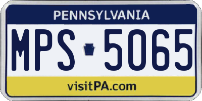 PA license plate MPS5065
