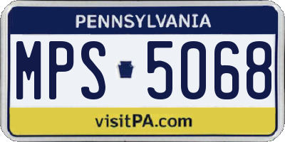 PA license plate MPS5068