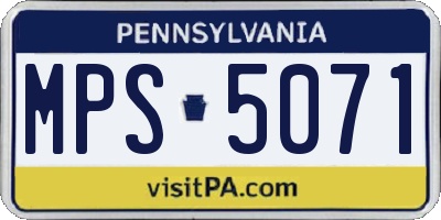 PA license plate MPS5071