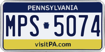 PA license plate MPS5074