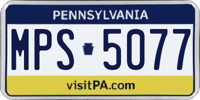 PA license plate MPS5077