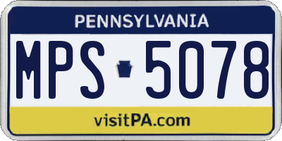 PA license plate MPS5078
