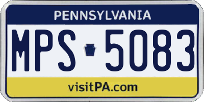 PA license plate MPS5083